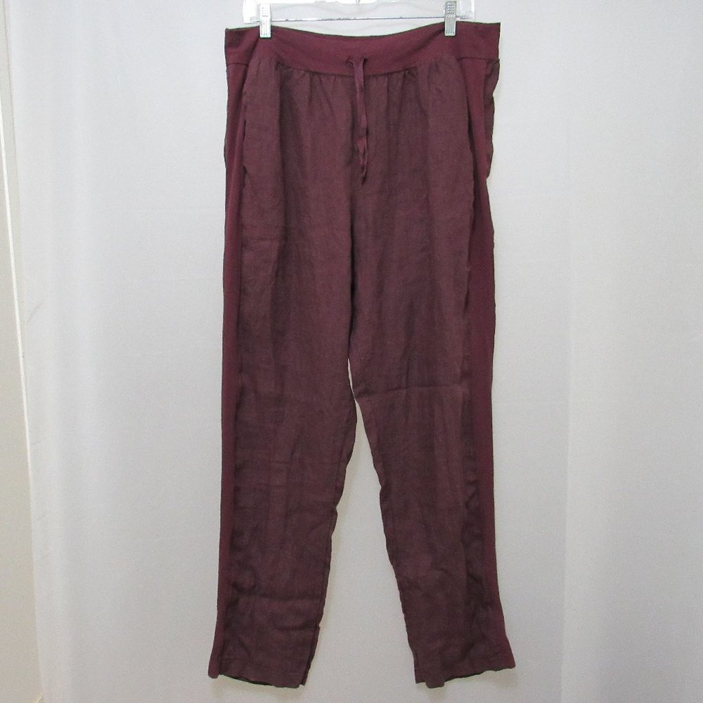 FLAX Purple Linen Jogger Pants Size L
